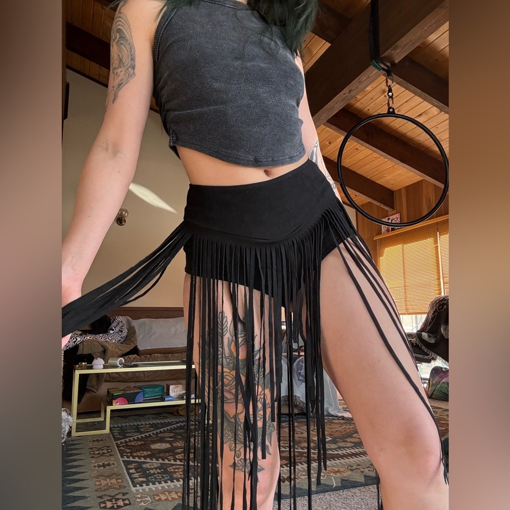 Suede Fringe Shorts